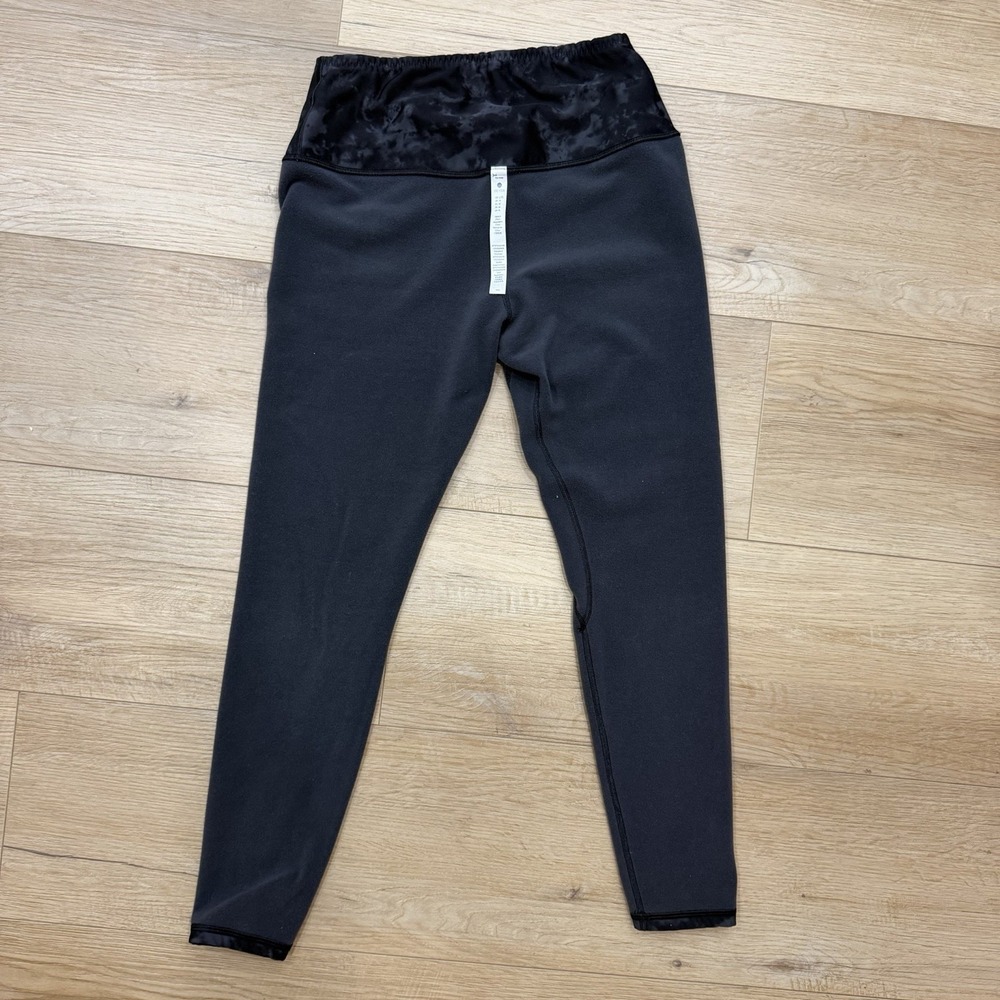 CRZ YOGA Womens L Fleece Lined Leggings Black Cloud Print High Rise Athletic - Picture 8 of 9